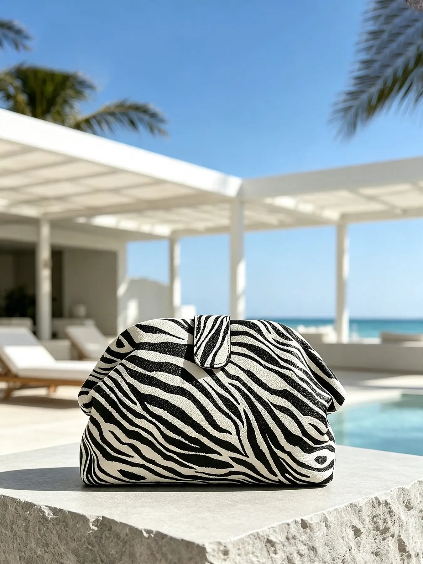 1pc Stylish Zebra Print Clutch Handbag, Snap‑closure Soft Hand Pouch for Theme Party, Bar Visit, Shopping Trip, Friend Gathering, For Young Women, Urban Ladies, Y2K Style Fans, Distinctive Multi‑scene Hand Purse