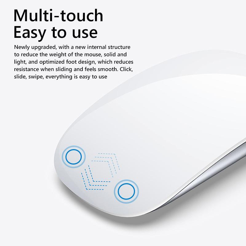 Wireless Bluetooth Computer Mouse Magic Dual-Mode Silent Rechargeable Touch Slim Ergonomic PC Mice