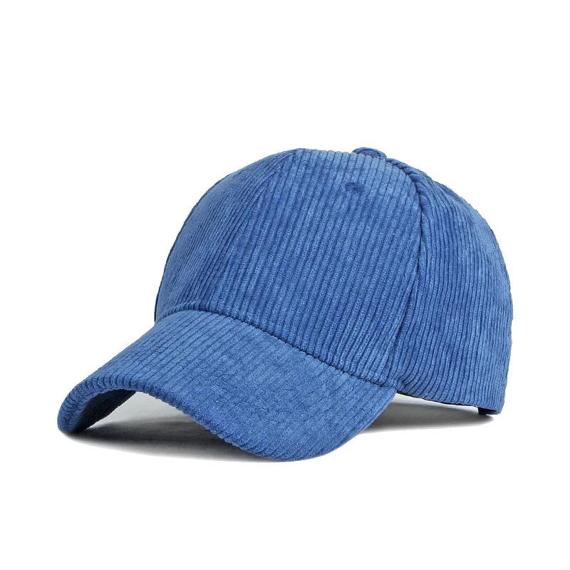 New autumn and winter solid color corduroy baseball cap for men and women, simple duckbill cap