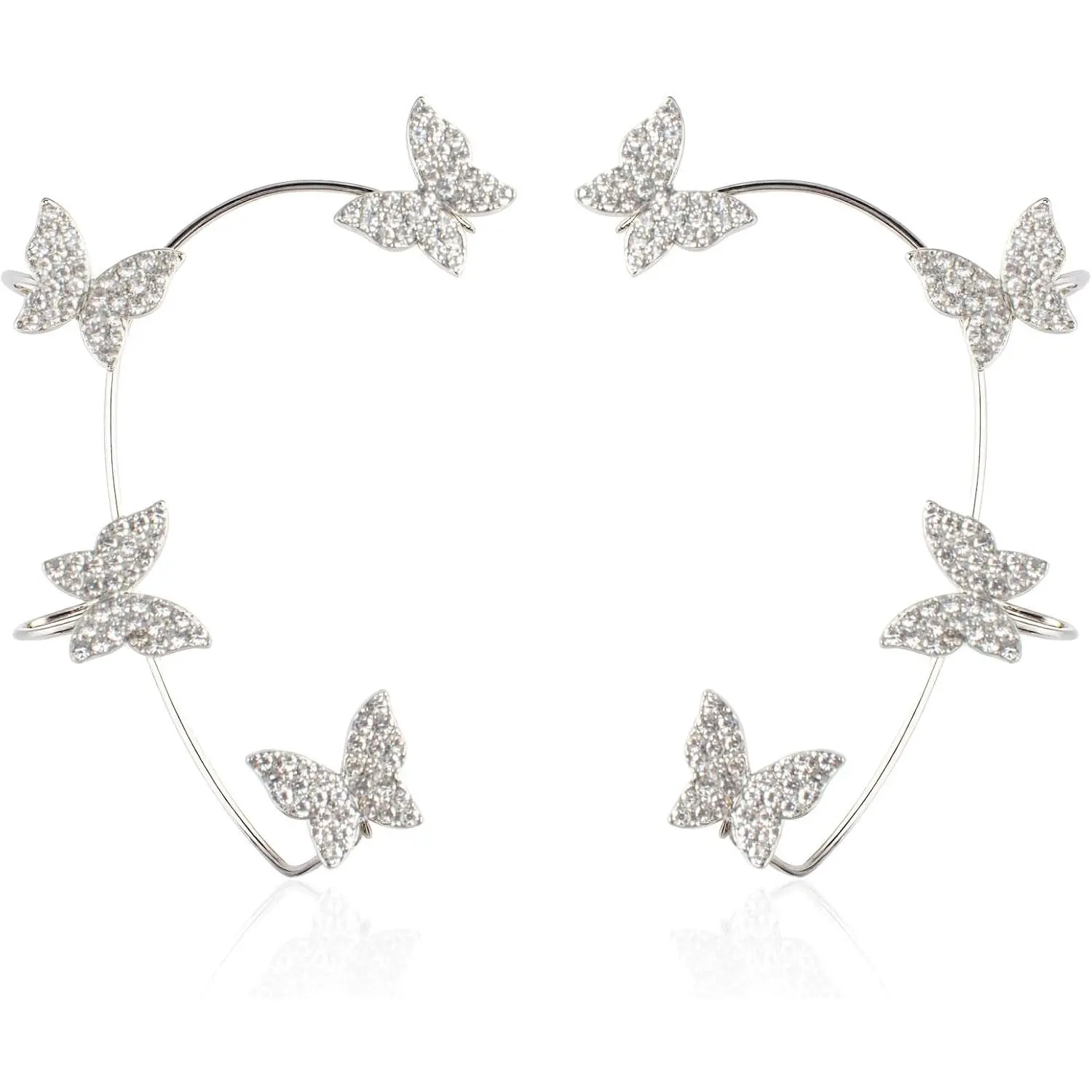 2 count Butterfly Ear Cuffs Earrings for Women Butterfly Ear Wrap No  Ears Clip  for  Costume