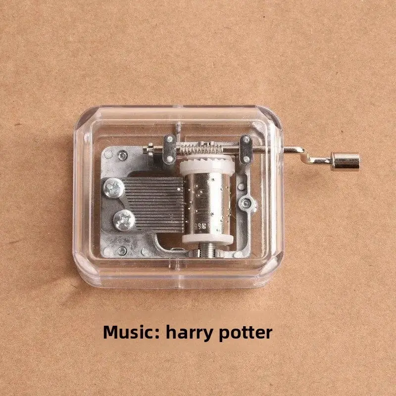 Transparent Hand-Crank Music Box, Mini Octave Music Box, Unique Gift for Men and Women, Magical Music Box, Small Novelty Item