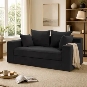 Winzoo Convertible Sofa Bed Floor Couch 3 in 1 Oversized single seat/Loveseat Folding Chaise Lounge Chair Futon Sleeper 4 Pillows for Living Room