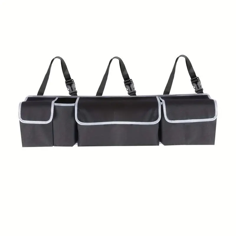 Universal car seat back storage bag, auto accessories interior, extra-large storage, 600D Oxford cloth, large capacity, multiple pockets