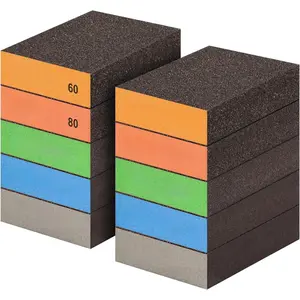 10 Pack Sanding Sponge, Washable and  Sanding Block, 60 80 120 180 220 Grit Wet Dry Sandpaper Block for , Drywall Sanding Block for  Furniture Crafts Metal Polishing Sand Paper Block