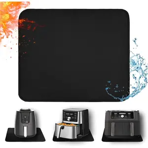 15 x 18in Heat Resistant Silicone Mat for Countertop, Fireproof Protector for Air Fryer Coffee Maker Toaster Oven (Black)