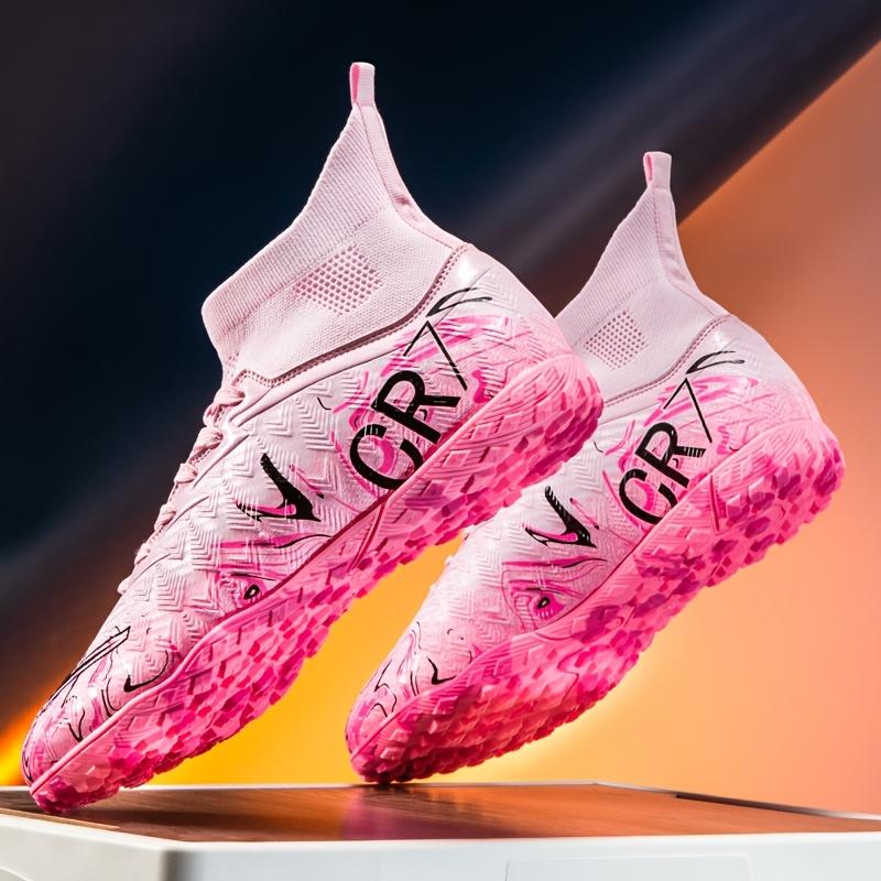 'S High-Top Soccer Shoes, Lightweight Breathable Slip-Resistant Wear-Resistant Outdoor Sports Shoes for, Competition Training Footwear with Artificial Turf Cleats, for Teenager, For Teenager