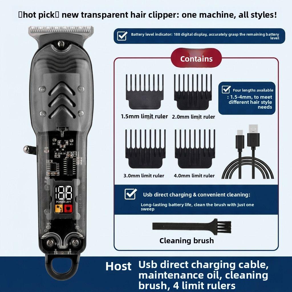 Silent hair clipper for hair salons, professional hair cutting machine, electric hair trimmer for barbershops