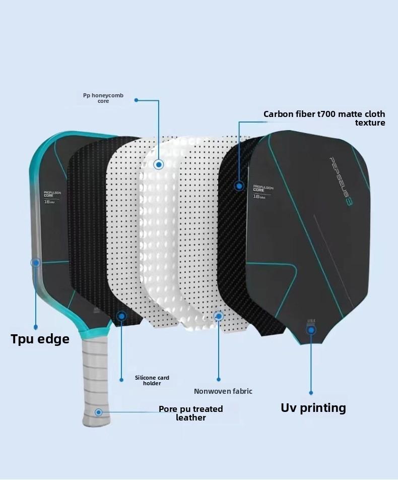 2026 Professional USAPA Certified T700 Carbon Fiber Heat-Pressed Smile Hole Frameless Pickleball Racket