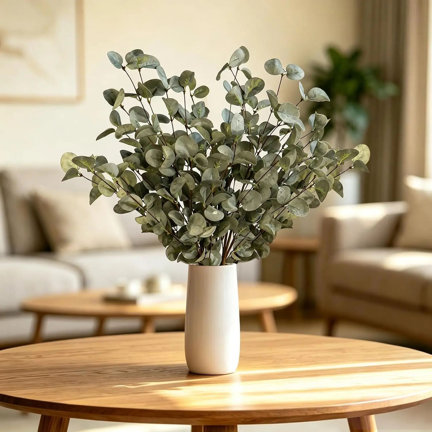 4PCS 22.2Inch Faux Eucalyptus Olive Tree Stems - Silk Leaf Decorative Plants for Summer Home Kitchen Decoration, DIY Vase Indoor Farmhouse Accents (Grey-Blue), 22.2 In, Farmhouse Look