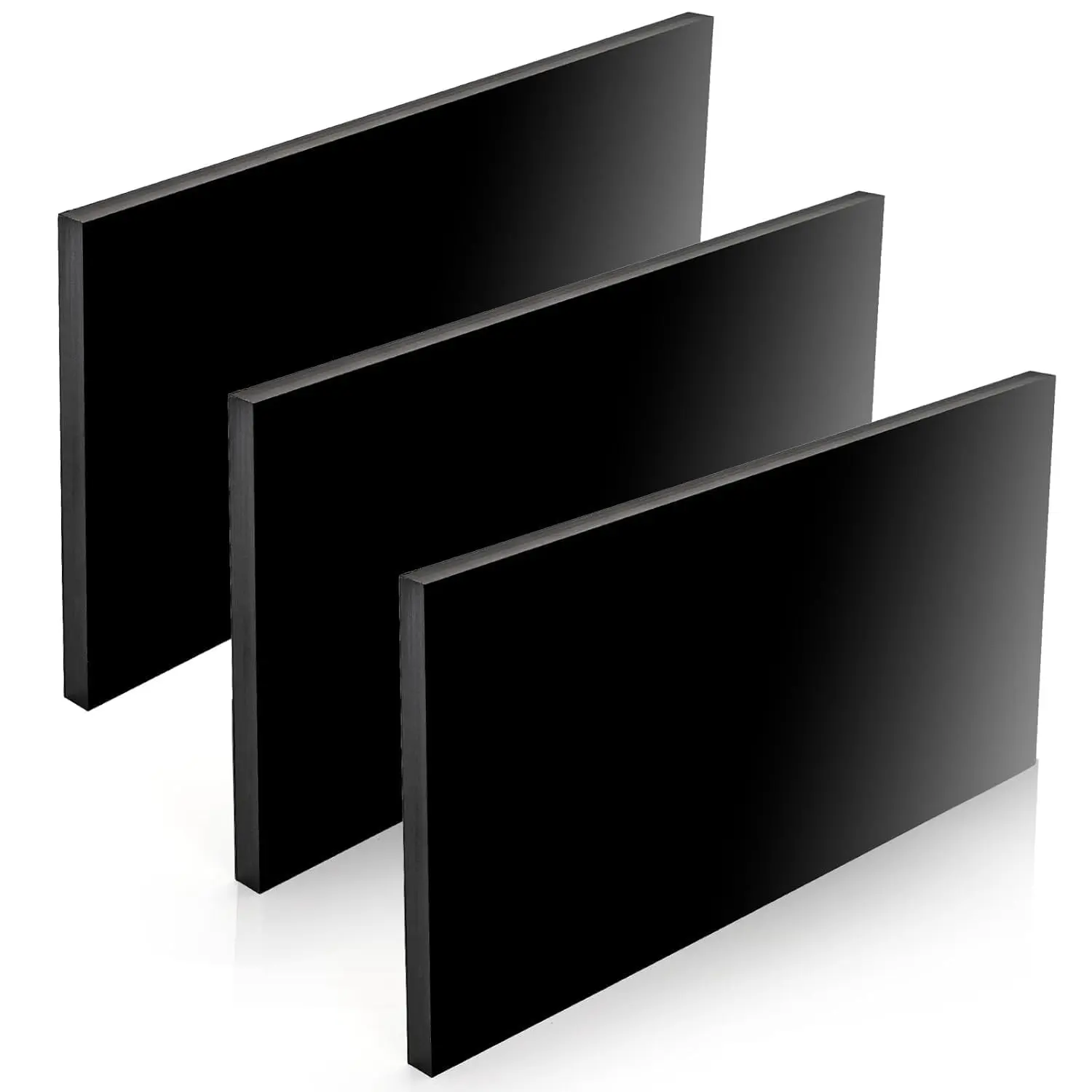 Hiceeden 3 Pcs 1/2" Thick HDPE Sheet, 6" x 12" Solid Plastic Blocks High Density Polyethylene Board, Hard Plastic Sheet for DIY Projects, Cutting Boards, Black