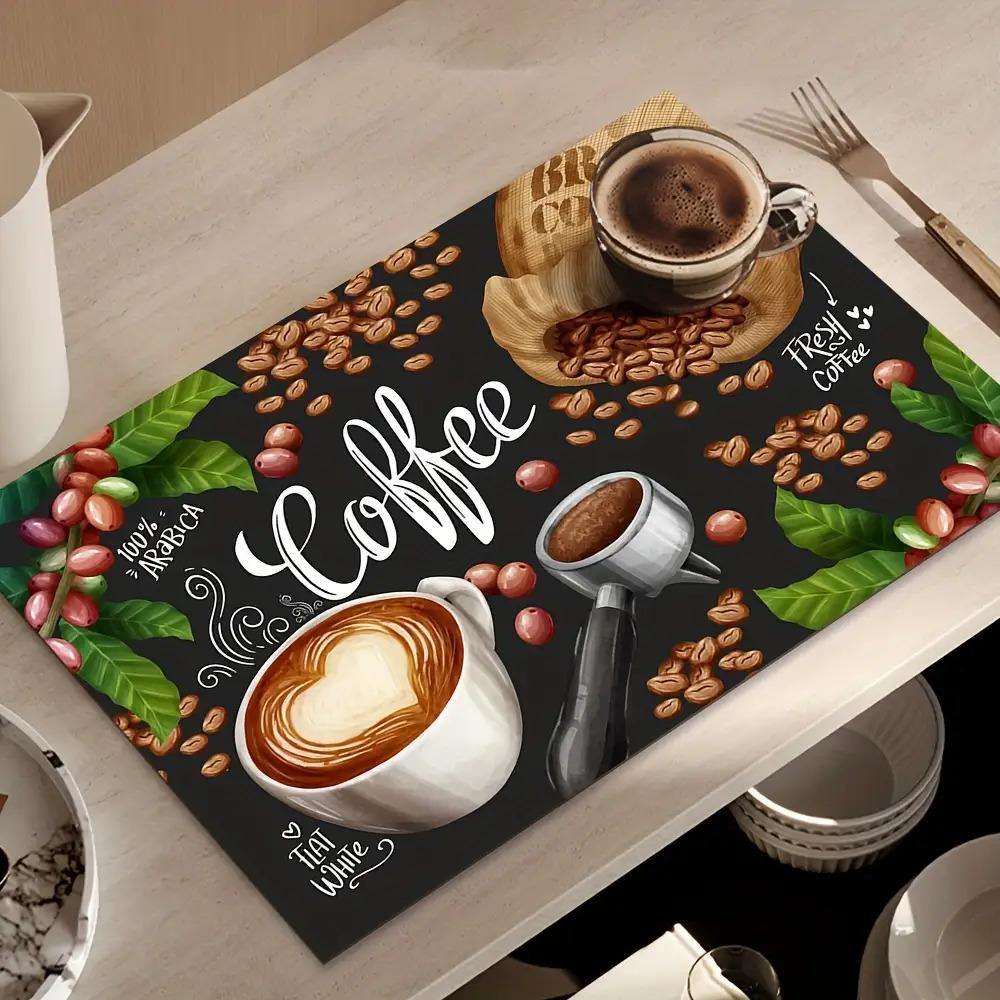 A Drying Mat for Tableware, Suitable for Coffee Machines, Kitchen Tables, And Countertops, Featuring Absorbent And Non-Slip Properties, Ideal for Kitchen And Dining Room Settings, As Well As Home Decor.