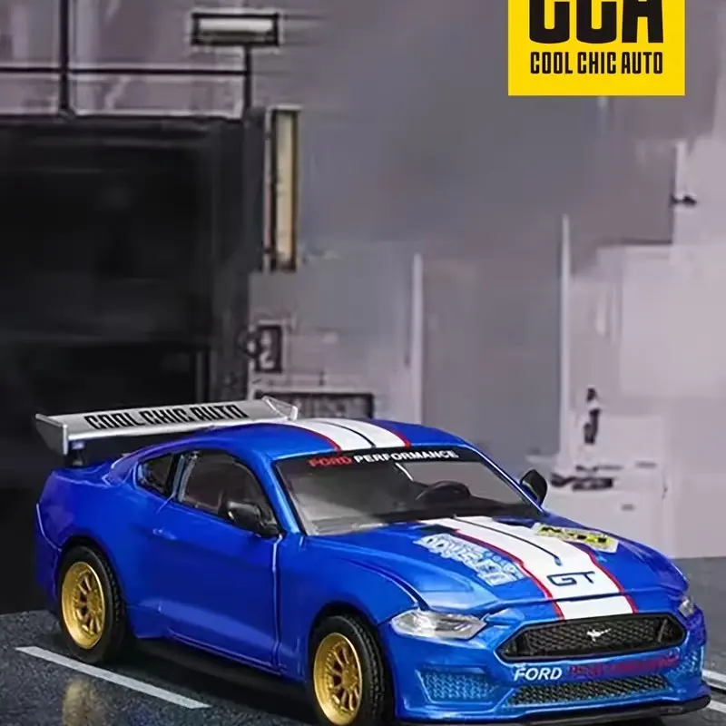 Ford Mustang Gt 2018 Blue Classic Car Model, DIY Openable, Replaceable Parts, Collectible Toy, Halloween Christmas Gift