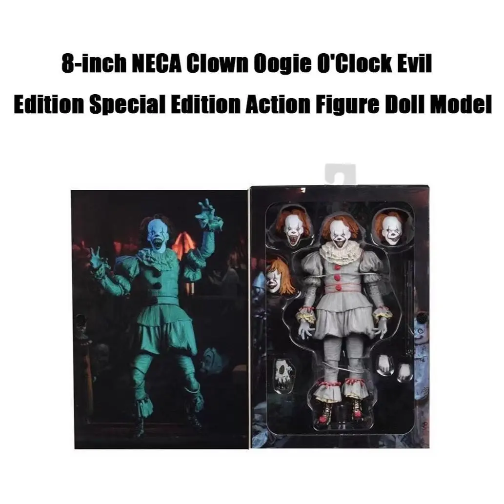 8-Inch Neca It Halloween Horror Clown Action Figure, Collectible Model Toy, Perfect for Home Decor & Party Themes, Ideal Gift for Fans