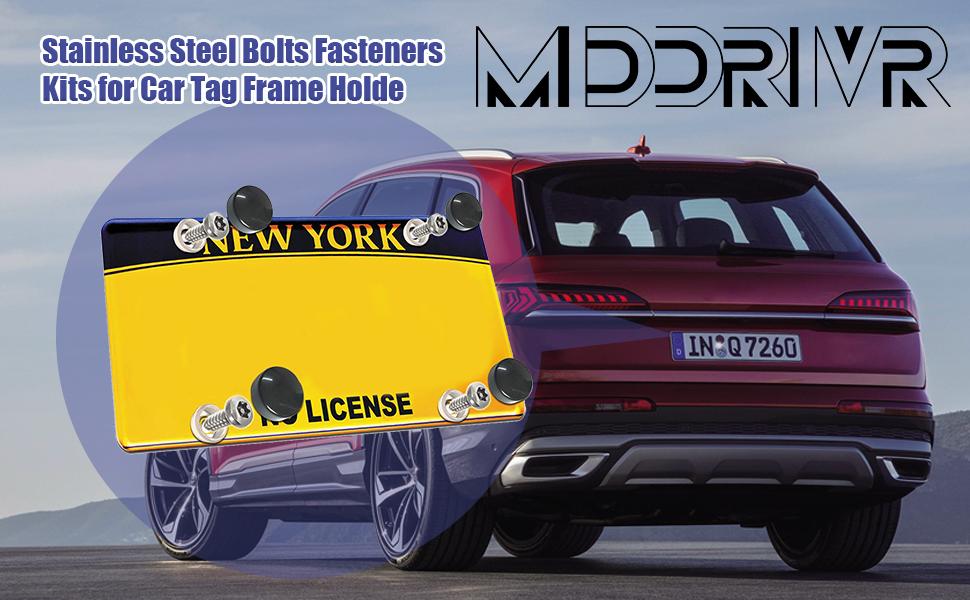 8PCS Anti Theft License Plate Screws, Tamper Resistant Licence Plate Kit, Stainless Steel License Plate Screws for Protection Car License Plates