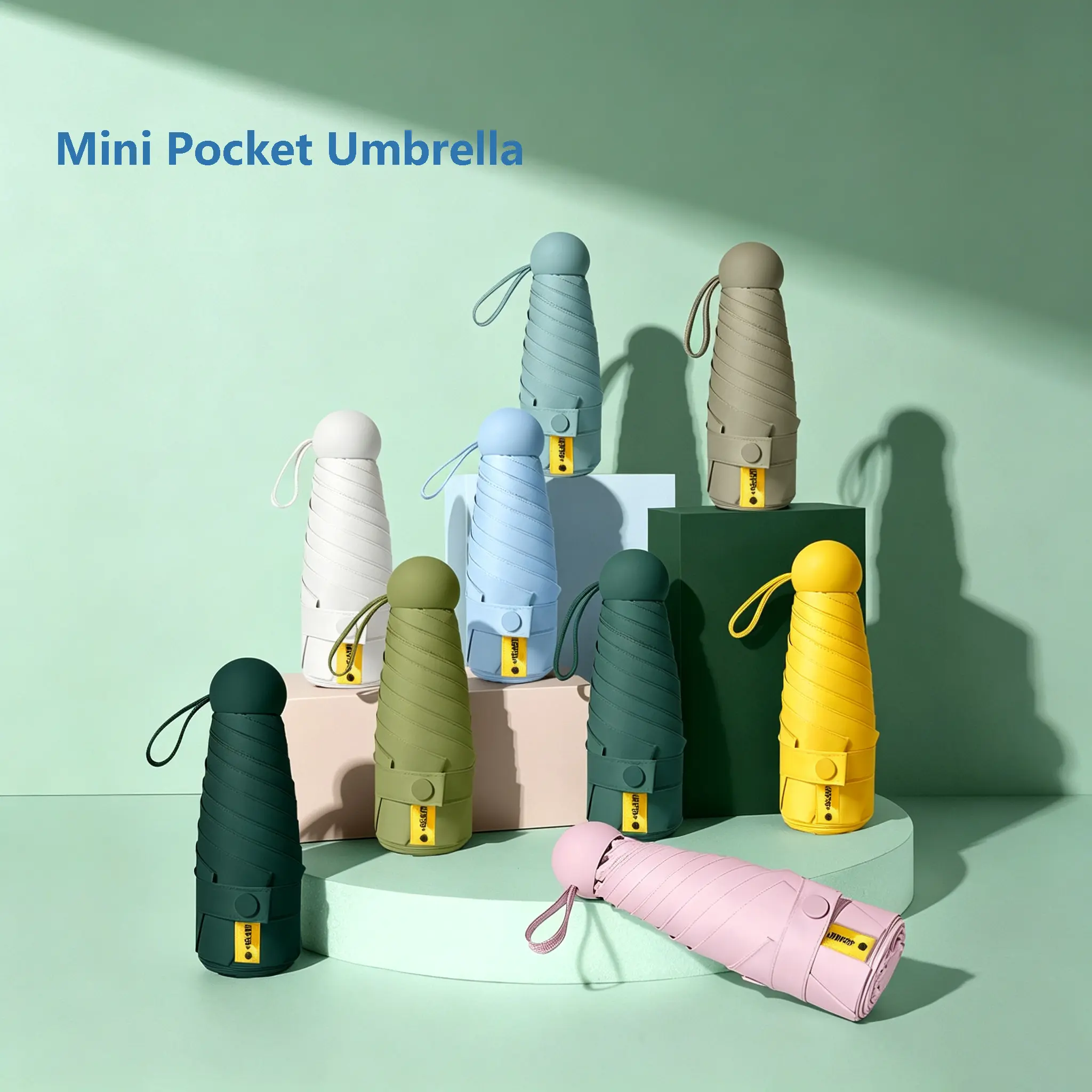 Tiny Mini Pocket UV Umbrella - Portable Compact Foldable Waterproof Rain Parasol for Outdoor Trips, Effective UV Barrier, Ultra Light Travel-Ready Design