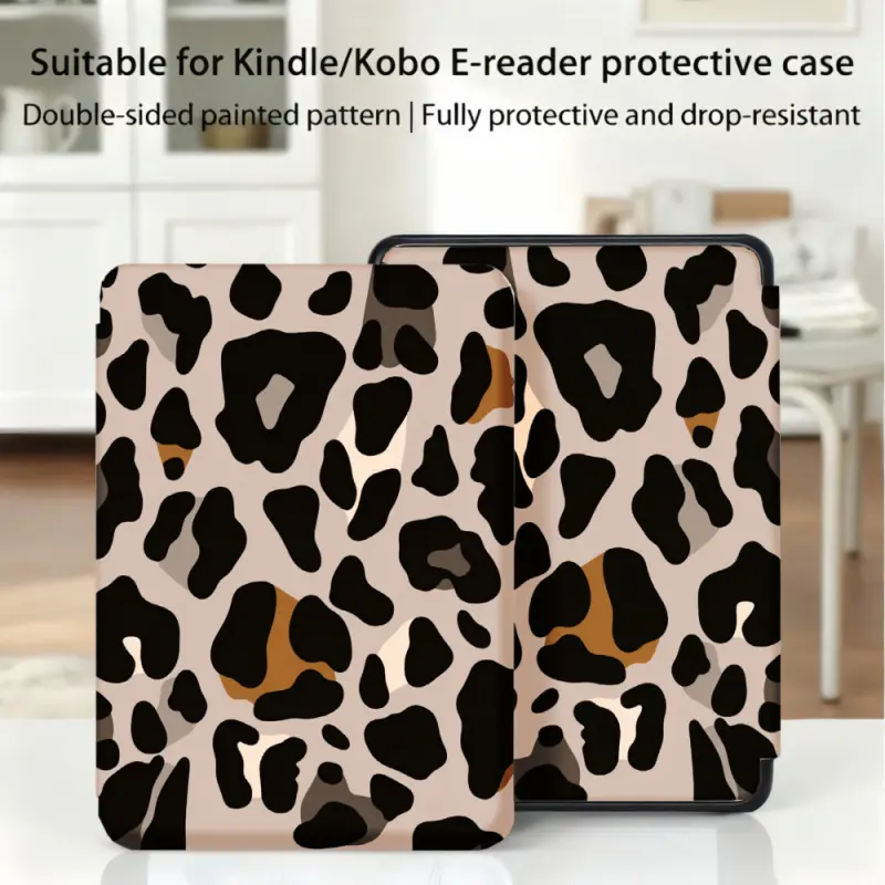 for Kindle/kobo/Tolino Leopard Print, Protective Case for Kindle 11th Generation (2019/2022/2024), 6-Inch, 7-Inch Kindle Paperwhite 12Th Generation 2024 Vision Color/Vision 6/Shine Color