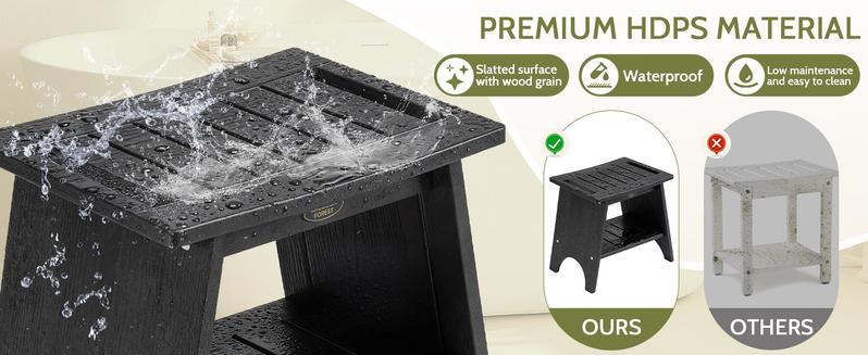 Shower Benches for Inside Shower to Sit On, Shower Stool for Shaving Legs, 500lbs Shower Chair With-Efficient Shelf, Waterproof Shower Seat for Spa, Indoor or Use(Black) Shower Benches for Inside Shower to Sit On, Shower Stool for Shaving Legs, 500lbs Shower Chair With-Efficient Shelf, Waterproof Shower Seat for Spa, Indoor or Use(Black)