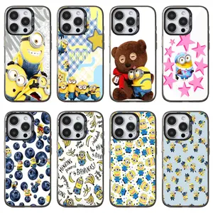 Minions Stacked Yellow Cartoon phone Cases For iPhone17 Pro max and Air,16 15 14 13 12 Pro,14 15 16 Plus, The perfect gift for holidays, birthdays and parties.