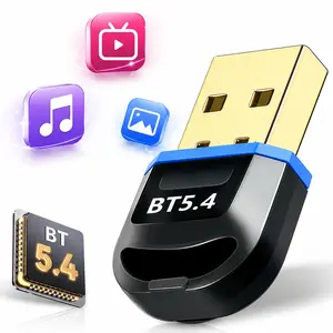 Bluetooth 5.4 Dongle, USB long-range wireless adapter supporting 65FT coverage, universal Windows fit for audio gears and gaming peripherals at home leisure and desktop office