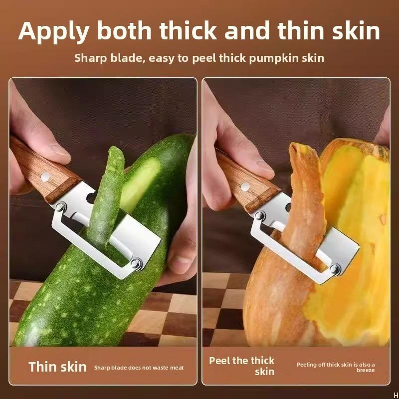 2PCS Kitchen Multi-Function Stainless Steel Thickened Fruit Peeler Knife for Sugar Cane and Pineapple Skin Removal Special Tool TF 1