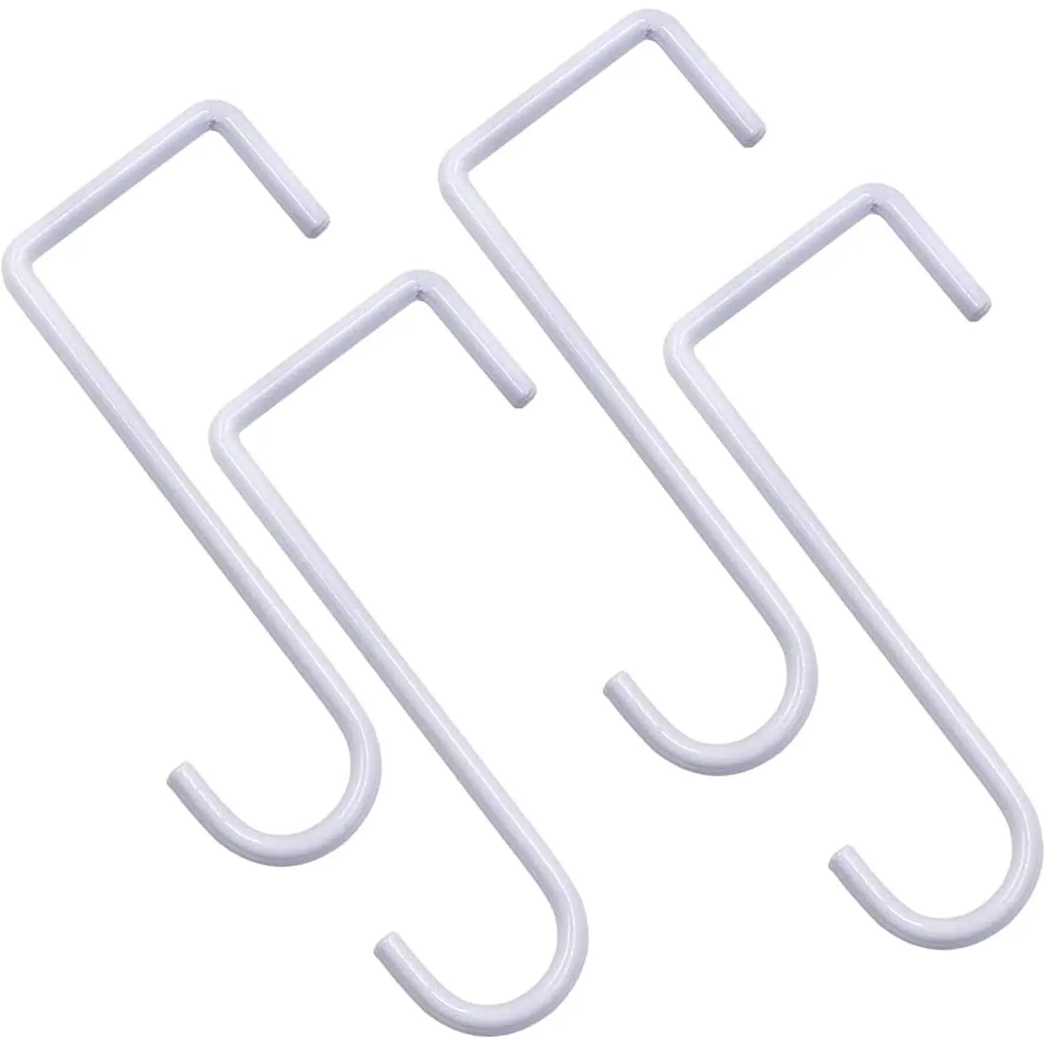 Vinyl Fence Hooks 2x6 inch, Patio Light Hangers - 4 Pack White  Coated Steel Fence Hooks for  , Planters, Bird Feeders, Lights