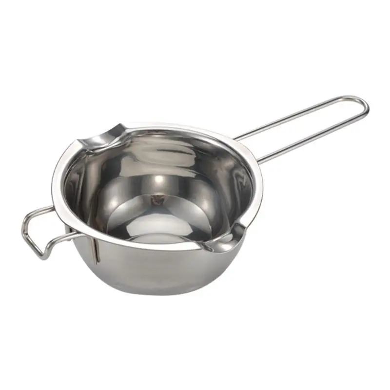 1 PC Butter Melting Pot Double-walled stainless steel melting pot with bowl for water bath melting. Heat-insulated design prevents burns and facilitates easy cleaning. Ideal for melting butter, chocolate, candy, and candle-making.