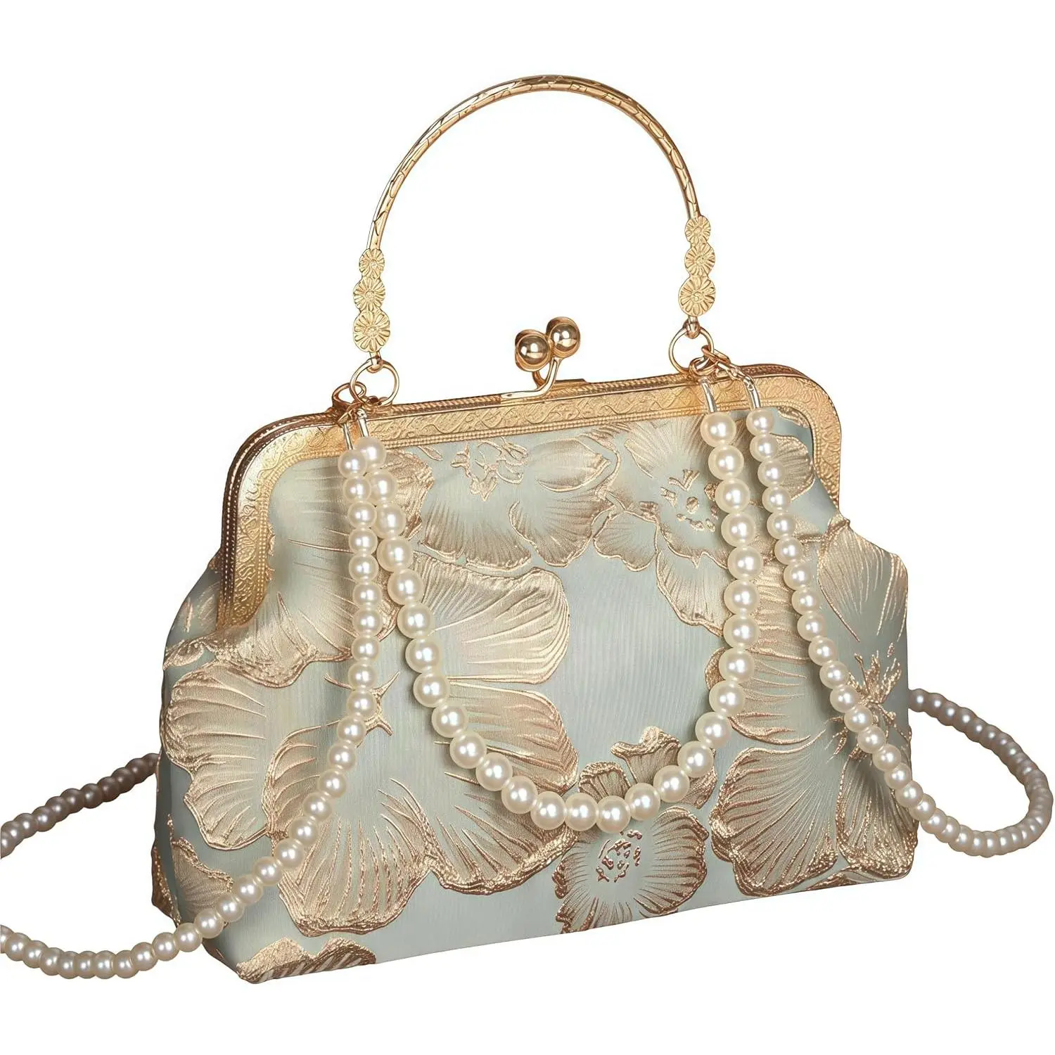 Embroidery Dinner party handbag- 1920s  Clutch Purse for Women | Wedding Clutch with  Chain Strap for Wedding, Prom