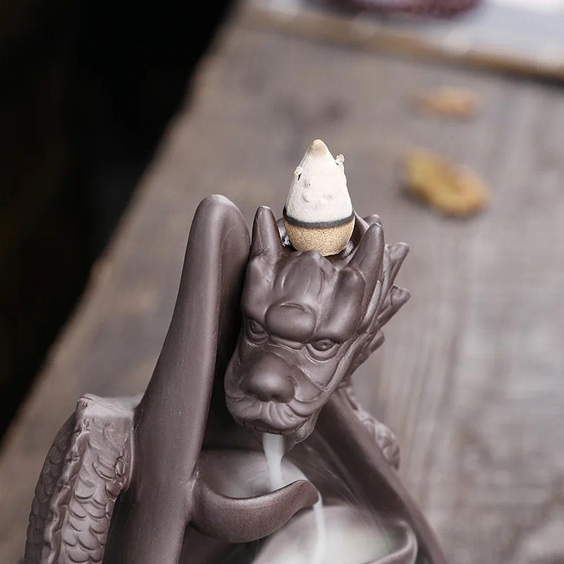 Dragon Design Incense Burner, Waterfall Backflow Incense Holder, Aromatherapy Ornament, Creative Gifts, Home Decor, without Incense, Scented