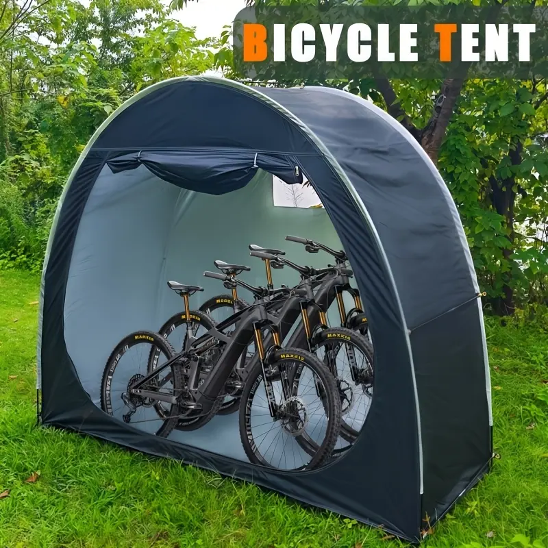 Portable Bike Storage Tent, Single/Double Door Options, S/M Size, with Accessories, for Mountain & Road Bikes