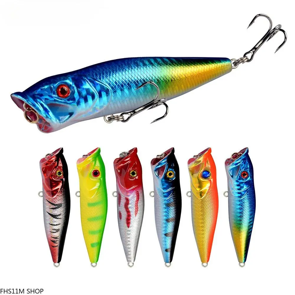 Popper Fishing Lures Set, Topwater Floating Hard Baits with High Visibility & Splashing Action for Freshwater or Saltwater, Topwater Popper Lure, Fishing Lures Kit, Angling Supplies, Freshwater Saltwater, Artificial Lures