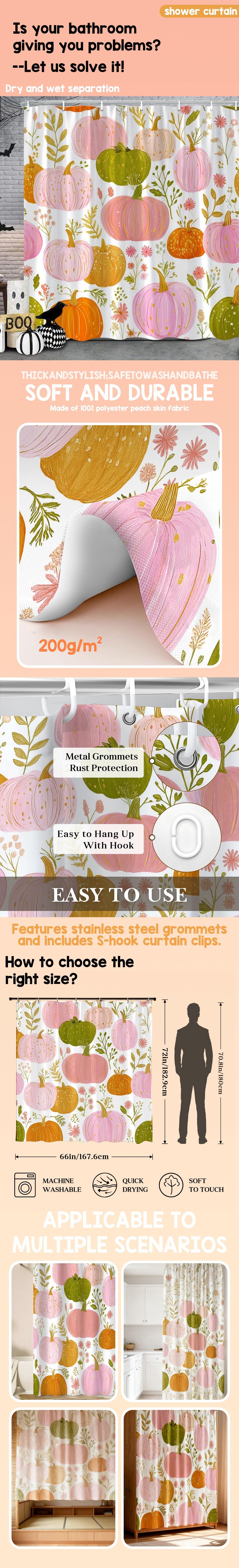 1pc Tropical Leaves Shower Curtain - Realistic Monstera & Palm Design with Pale Contrasting Leaves on White Durable Polyester Fabric Machine Washable Bathroom Decor Includes Hooks for Modern Home Bathrooms Bathroom Decor