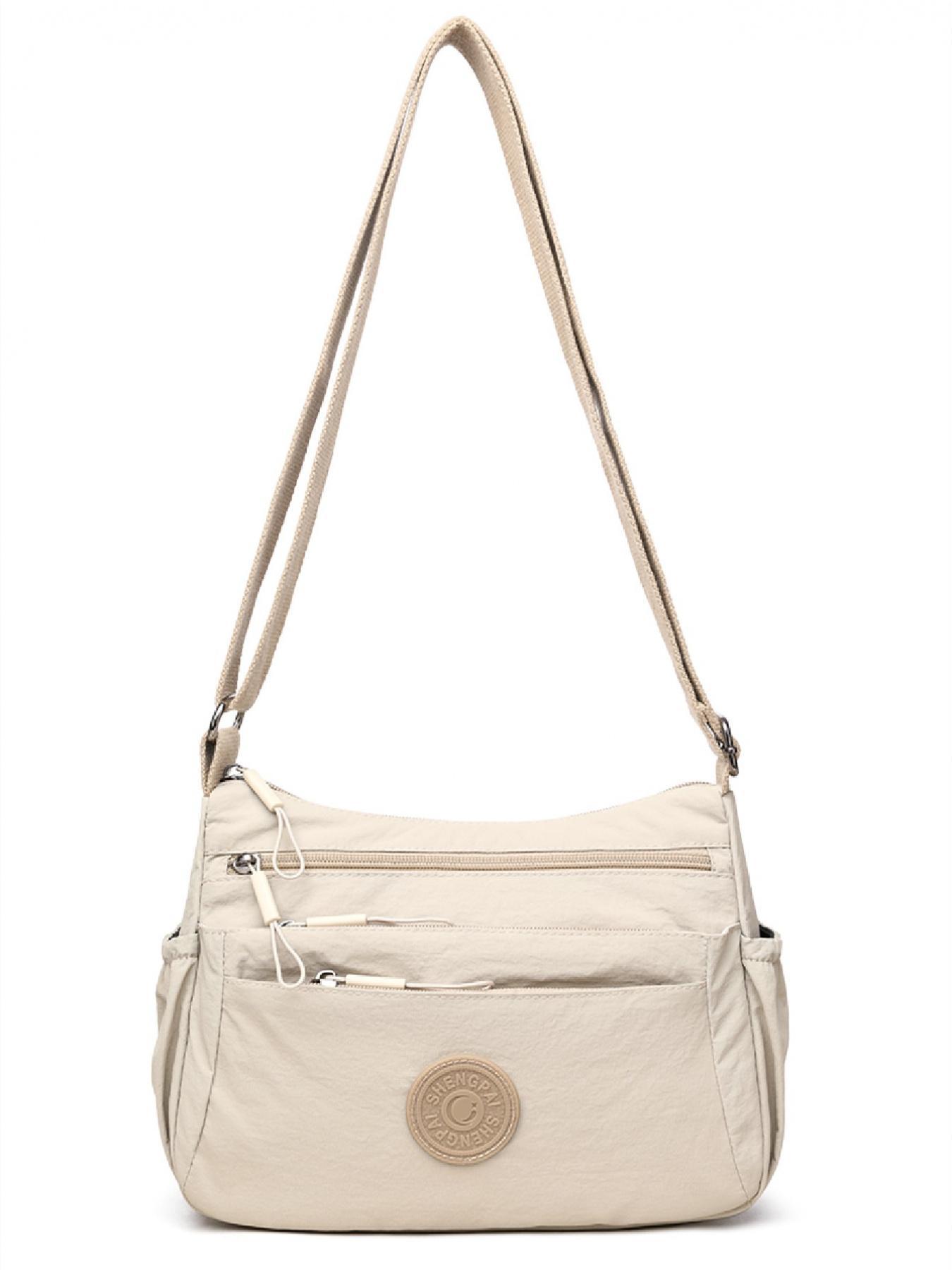 Women's Solid Color Fashionable Multi-pocket Zipper Crossbody Bag for Daily Use, Casual Trendy Versatile High-quality Daily Commuting Bag, Crossbody Purse