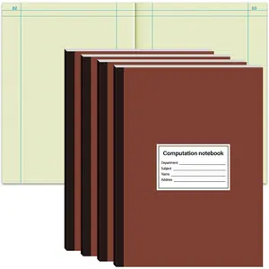 4 Pcs 4x4 Quad Ruled Computation Notebook, Green Grid Paper Engineering Lab Notebook for Drawings, Planning, Engineering & Technical Applications, 11-1/4" x 9-1/4"