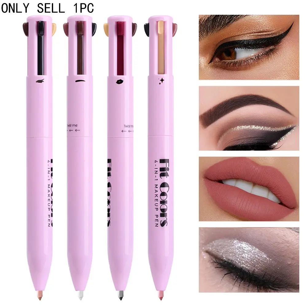 4 in 1 Multi-function Makeup Pen, Travel Eyeliner, Lip Liner, Eyebrow Pencil, Eyebrow Makeup Products, Highlighter Eyeshadow Pen, Portable Multi-function Makeup Pen, Cosmetic Makeup Tools, Eyebrow Shape