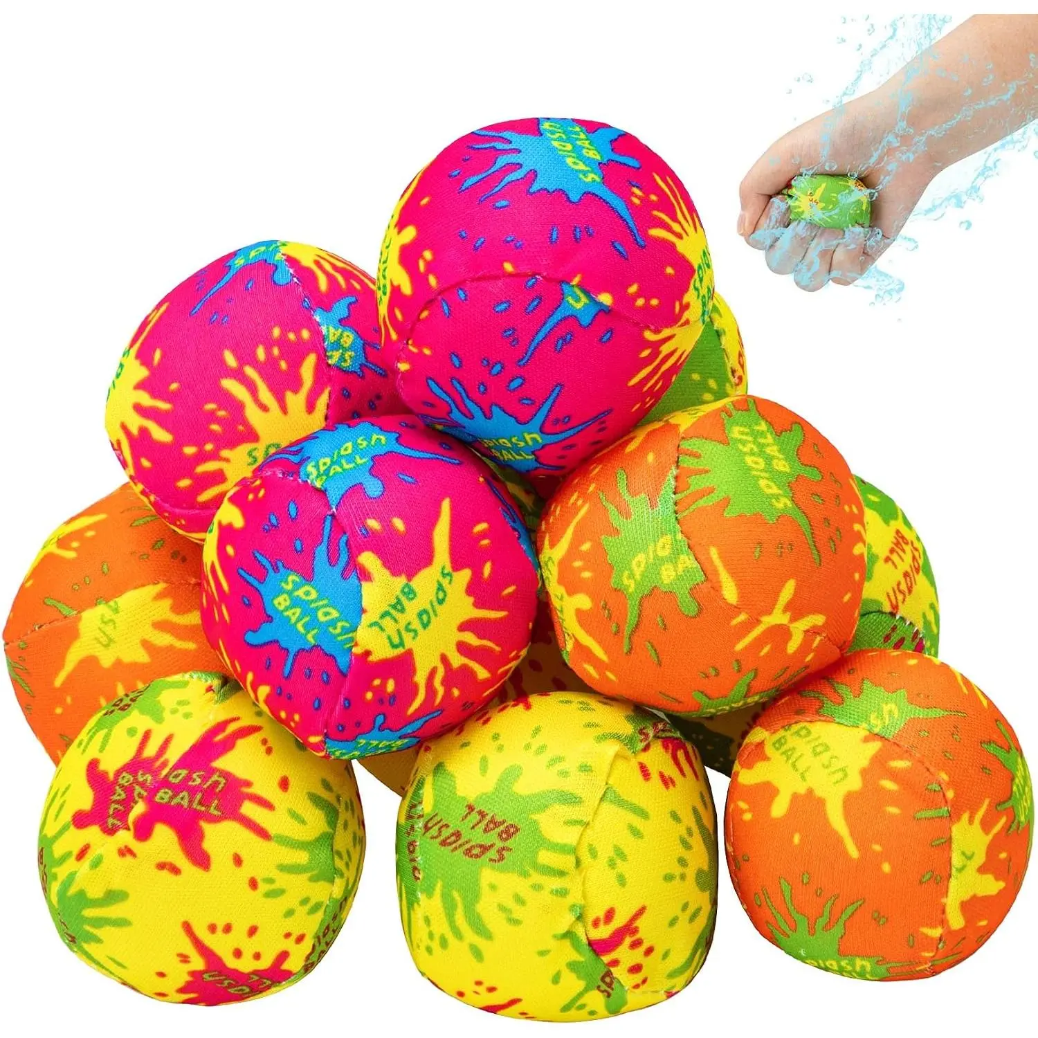 12 Pcs Water Splash Balls Float Mini Water Bomb Balls for Pool, Water Absorbent Ball for Water Activities, Summer Beach Soaking Games Ball Party Activities