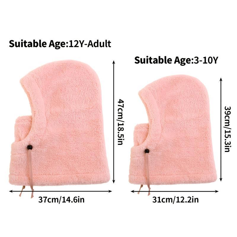 Winter Balaclava and Neck Warmer Hat for Kids, Windproof Thermal Full Face Mask with Detachable Hood, Soft Fleece for Skiing and Outdoor Sports