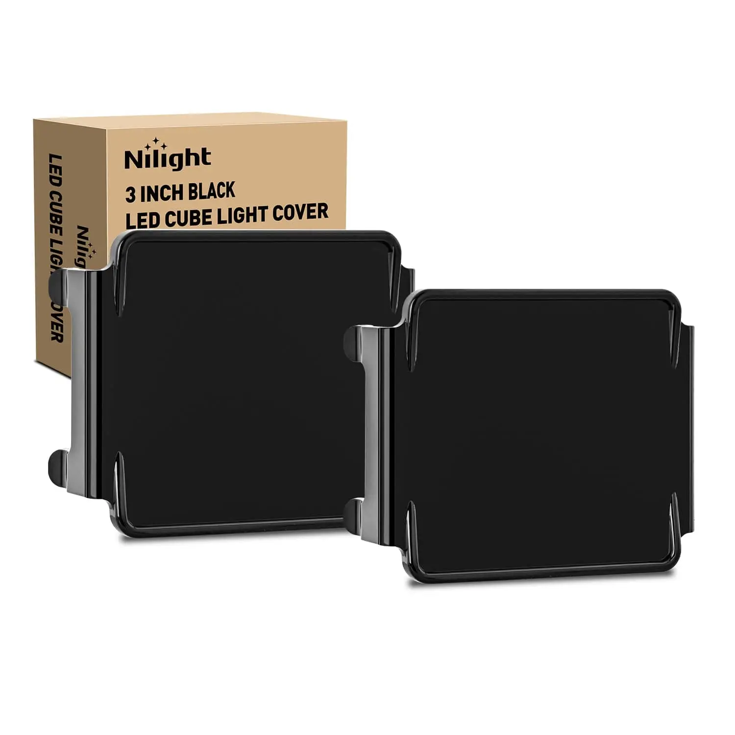 Nilight Cube Light Cover, 2Pcs 3.23 Inch* 2.83 Inch* 1.18 Inch Plastic Off-Road Lighting Accessory, Scratch-Resistant