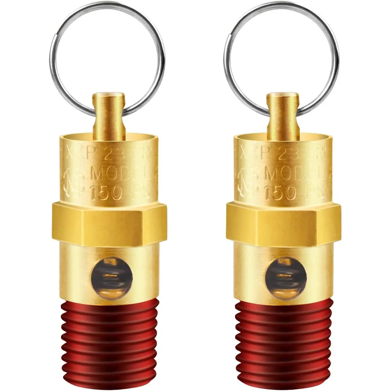2 count 1/4'' Male 150 PSI NPT Air Compressor   Valve Brass Safety Valve Air Compressor Check Valve