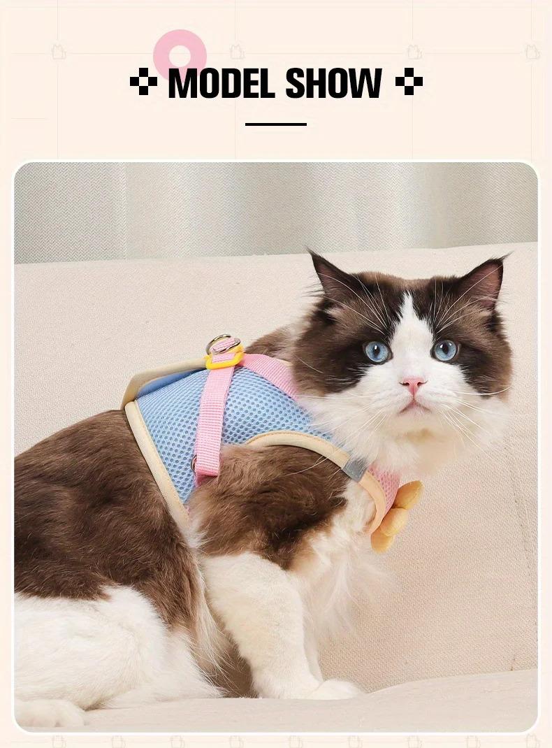 Cat Dog Harness and Leash Breathable Mesh Pet Chest Straps for Cats Puppy Walking Lead Ragdoll Chihuahua Vest Harness Bulldog