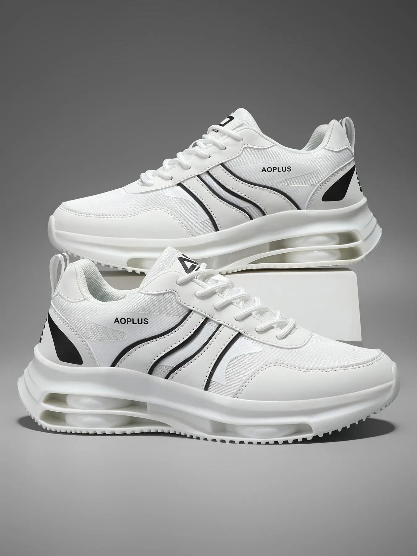 Breathable Dad Shoes for Men, Thick Sole Height-Boosting Casual Sports Shoes, Shock Absorption, Non-Slip, Wide Fit, Fashionable and Versatile