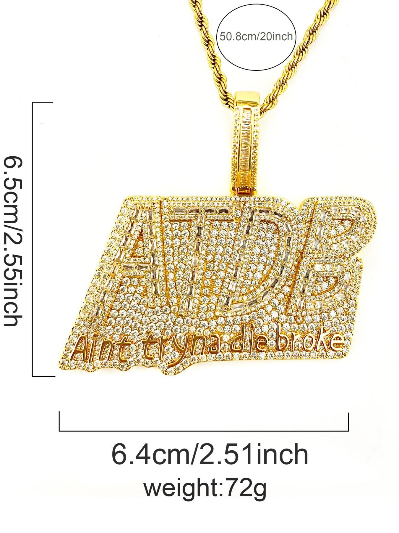 Rhinestone Letter Design Pendant Hip Hop Jewelry, Fashion Accessories for Party, Daily Decor, Valentine's Day for Him