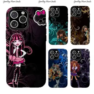 Y2K Girly Cool M-Monster High Phone Cases For iPhone 17 16 15 14 13 12 Promax Pro Plus Air Anti-Drop Cover Trendy Luxury Aesthetic Shells Daily Accessory Gift