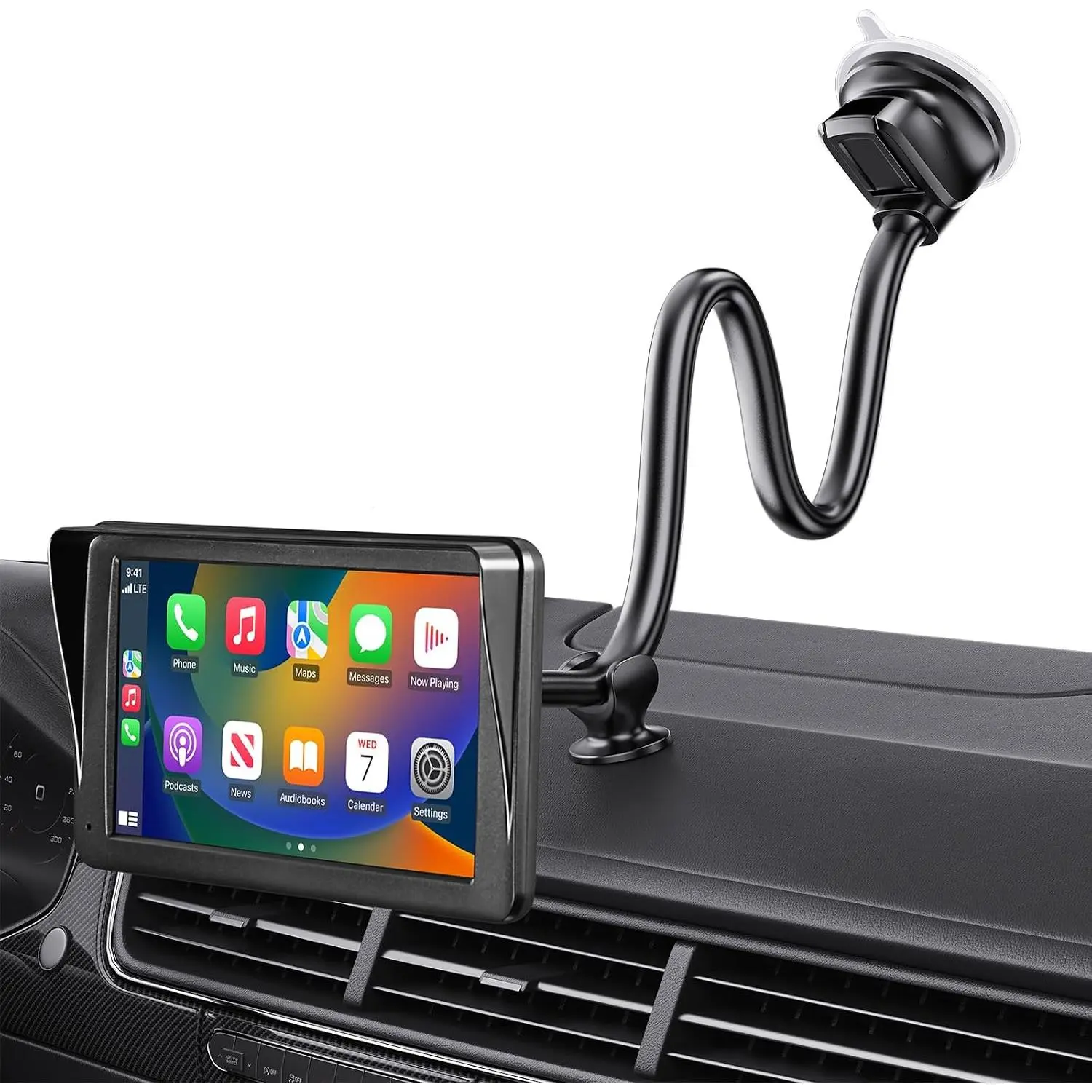 Windshield  Mount for ,  Holder Mount with 14-Inch Long Arm, Flexible & Bendable  Suction Cup, Compatible with 7-11 Inch  Screens & GPS Navigation