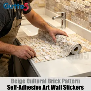 Gutto5 Self-Adhesive Brick Wallpaper, Mould-Proof, Thick Wear-Resistant, Easy Install & Clean, Modern Minimalist Decor, DIY Home Decoration