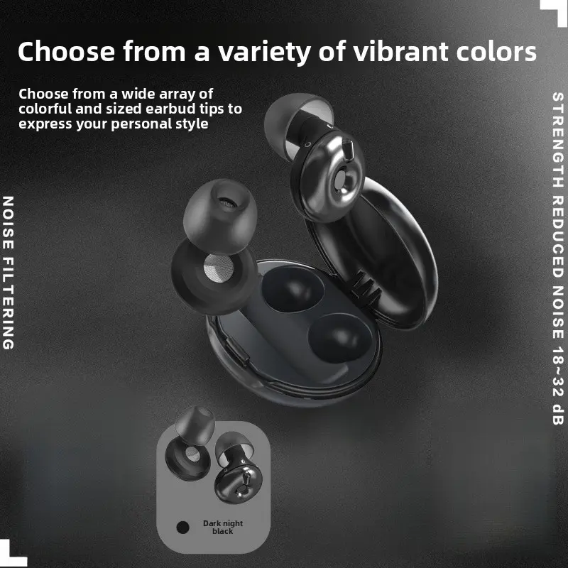 Noise Protection Ear Plugs, 3-Level Adjustable, Noise-Reducing for Sleep & Outdoor Use with Built-In Music Functionality