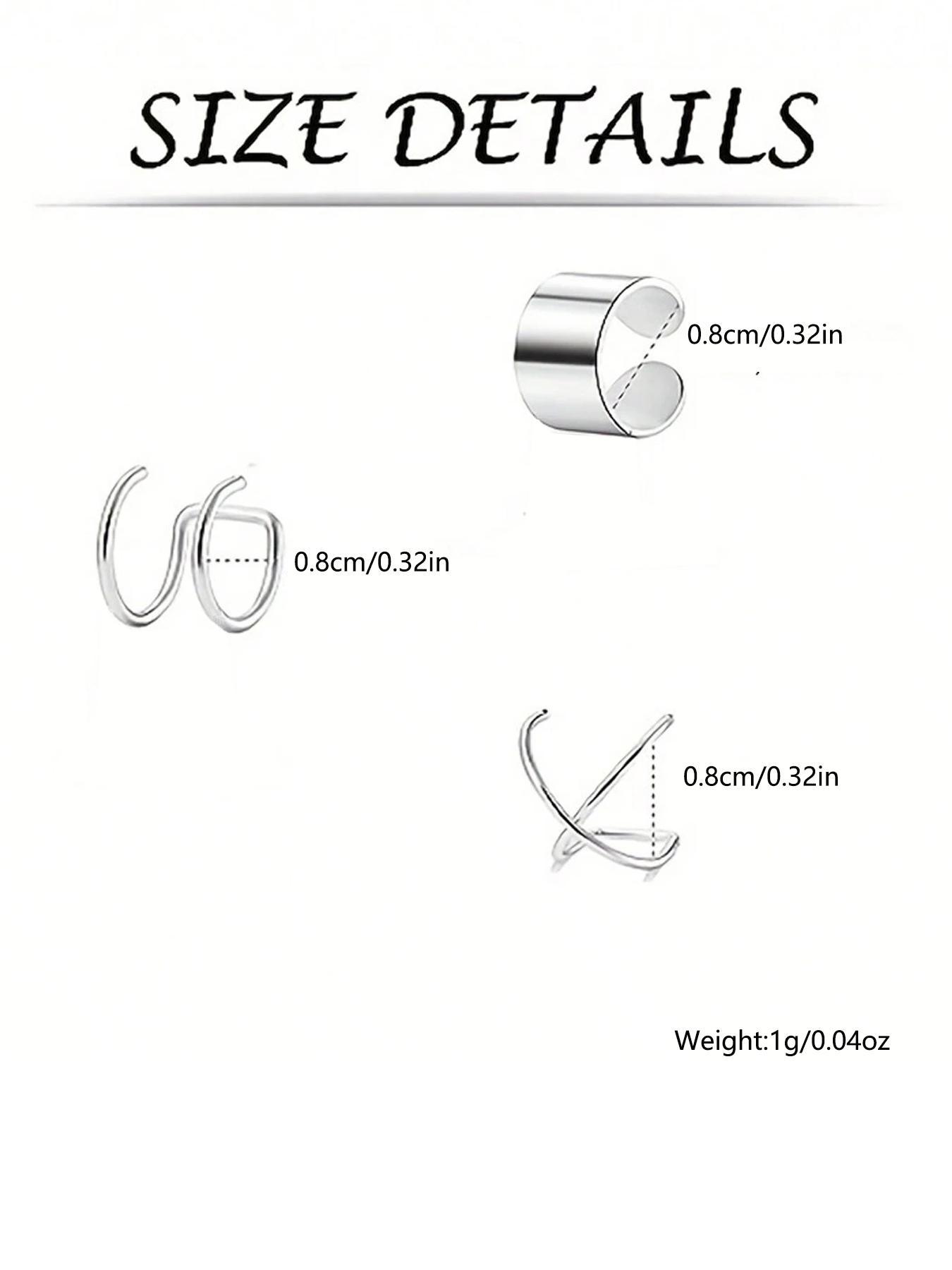 3 Pairs of Minimalist No-Pierce Clip-On Earrings, Unisex Stainless Steel Fashion Ear Plugs, Gender-Neutral Non-Piercing Accessories, Non Piercing Jewelry