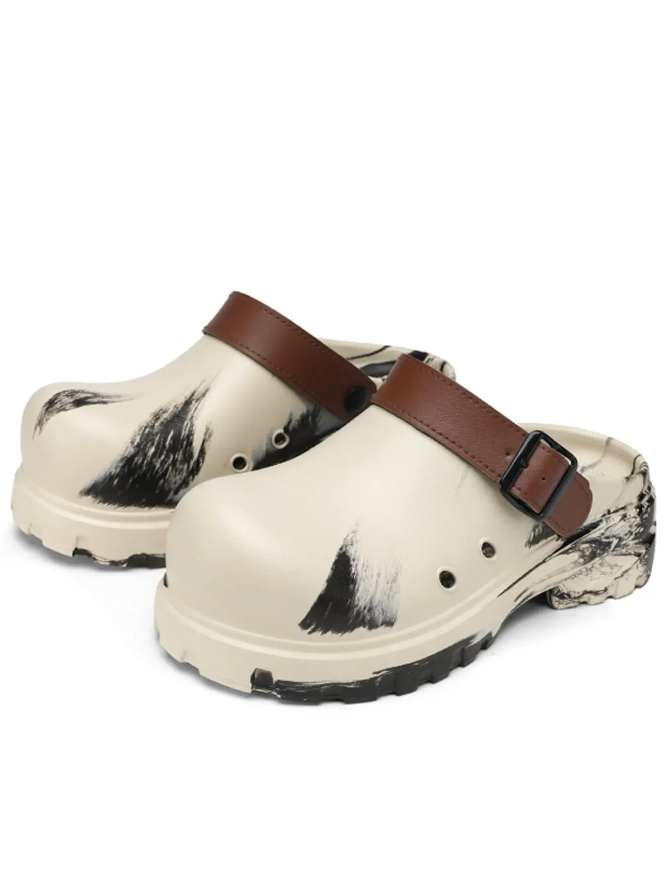 Unisex Slip-On Sandals, Casual Anti-Slip Durable Large Size Toe-Protecting Slippers, Outdoor Waterproof Work Half Shoes, Kitchen Professional Cool Flip Flops