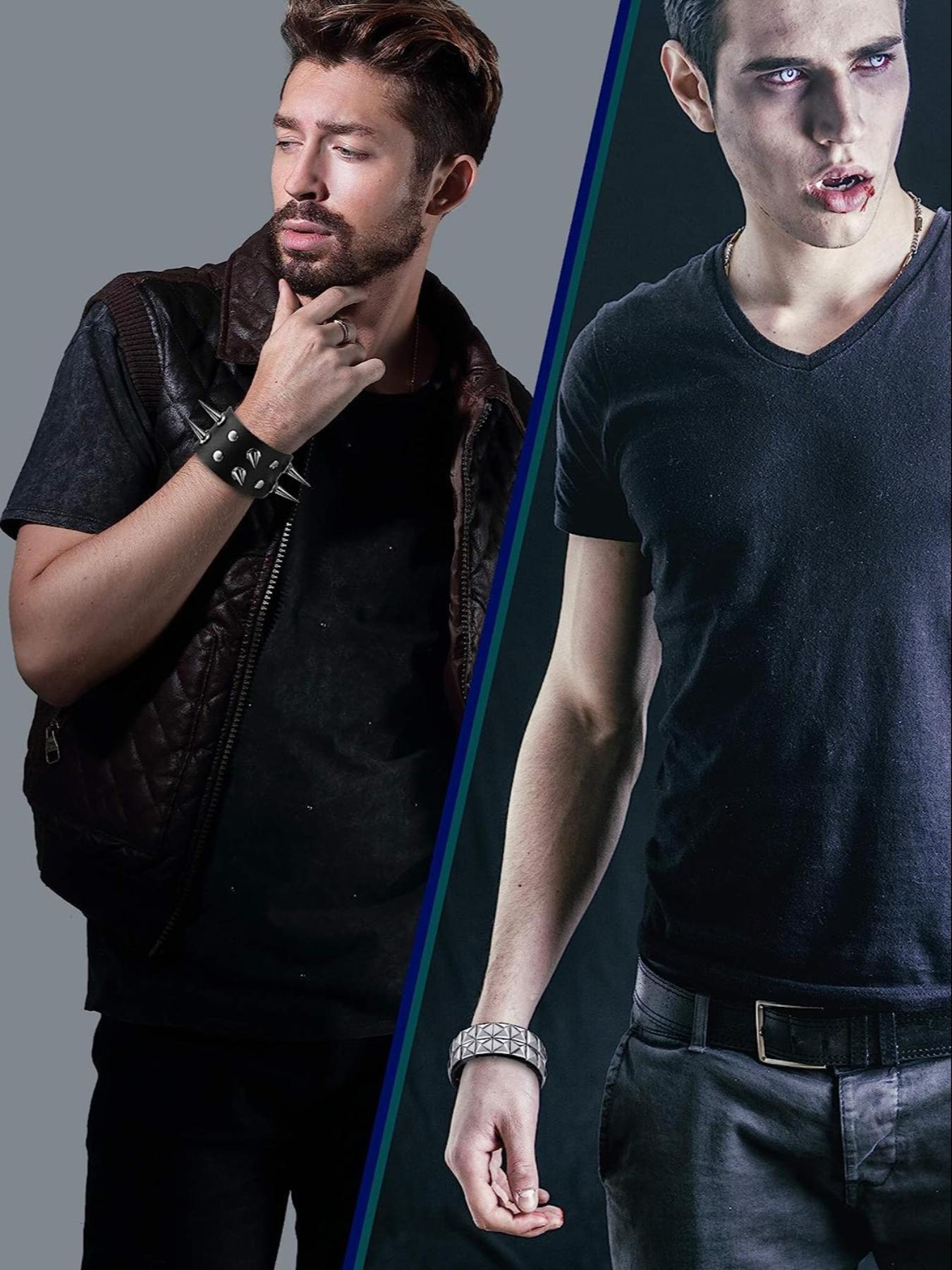 Punk Style Spiked Studded Decor Bracelet, Fashionable Leather Rivet Bracelet for Men & Women, Trendy All-match & Exquisite Jewelry for Birthday Gift, Trendy Fashionable Accessories