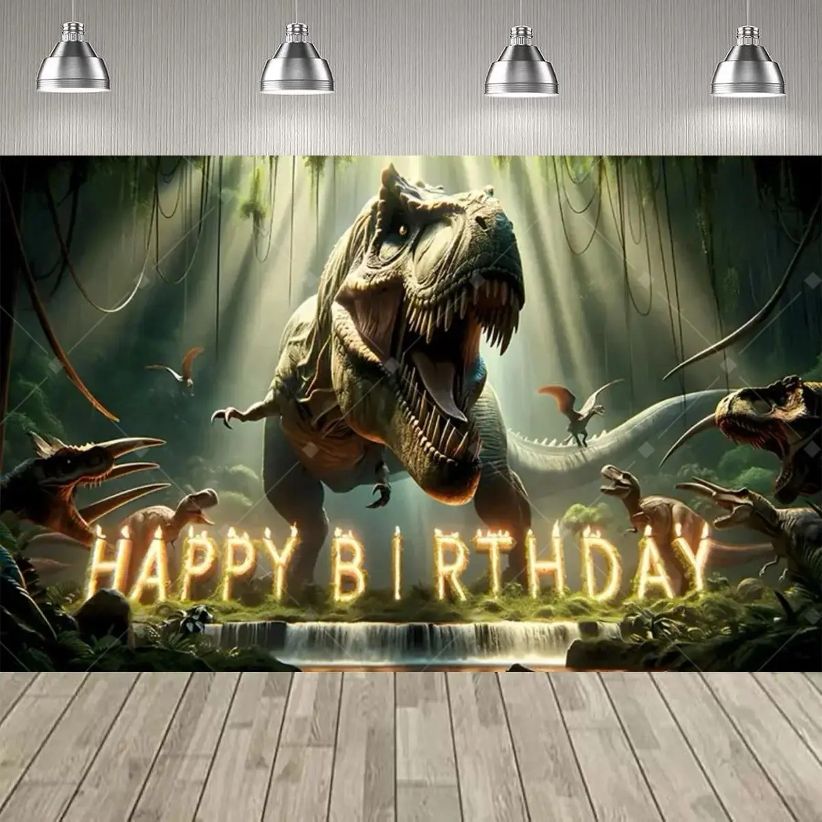 Dinosaur World Jurassic Park Backdrop Background Cloth, Dino Theme Tapestry Wall Hanging Photography Background Premium Polyester Fabric, Birthday Party Decor, Photo Booth Prop, Event Setup, Studio Background