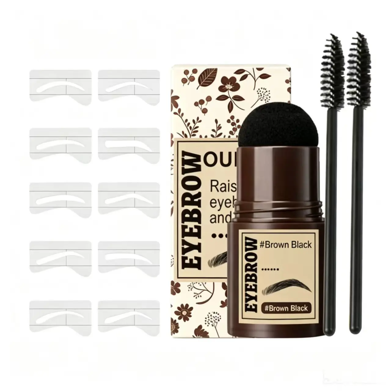 1-Step Eyebrow Stamp Kit, Waterproof and Sweat-Resistant Powder Stick for Brow Shaping and Hairline Filling, Long-Lasting Contour Makeup, Cosmetic